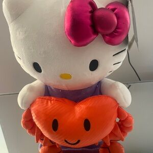 Hello MIZ Plush Toy with Pink Bow and Orange Heart